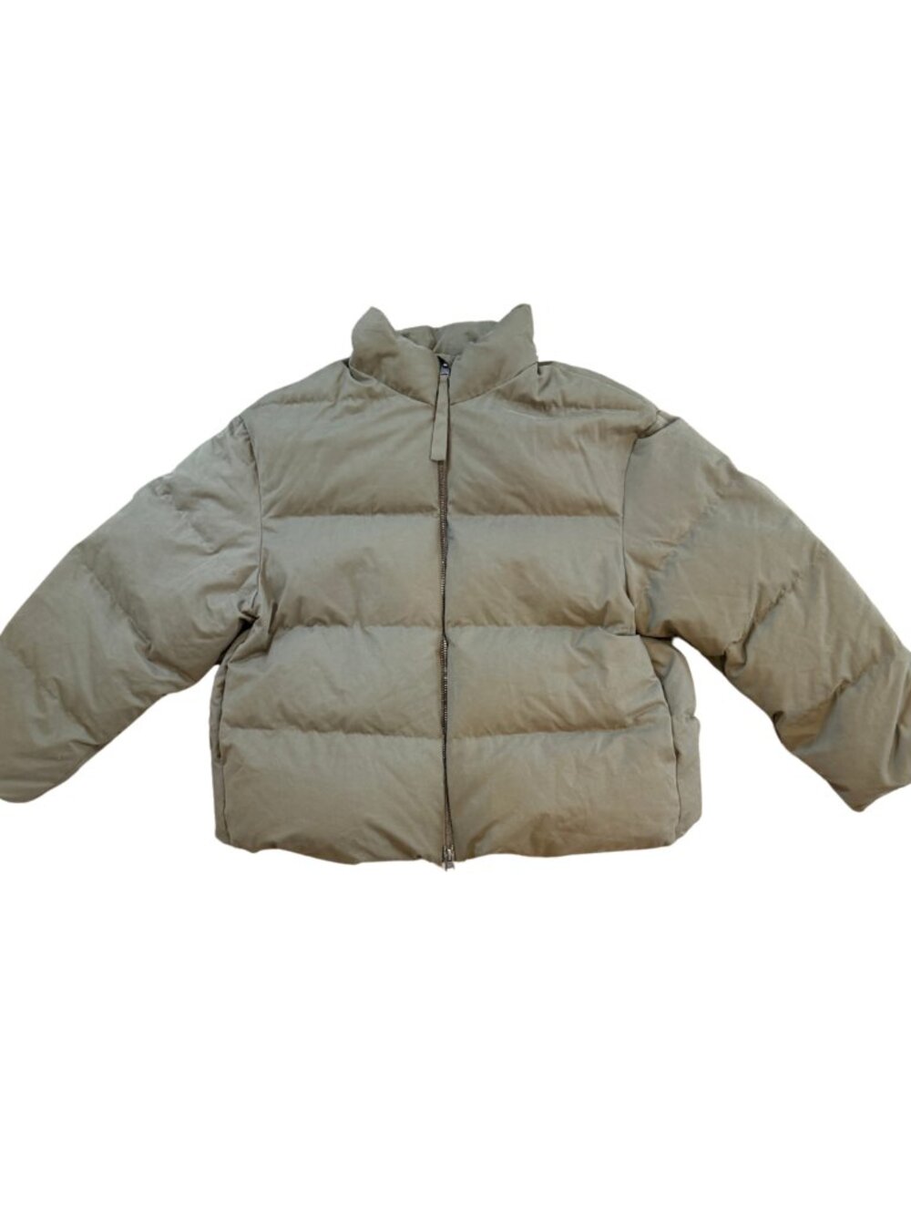 NWT Banana Republic Short Puffer Coat in Sycamore Brown Size Large - Picture 4 of 8